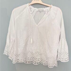 Cupcakes & Cashmere White Embroidered Blouse